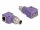 Delock M12 D-kódolt adapter 4 tűs apa - RJ45 anya Cat.5e beszerelő mélyedéssel, 90 -ban hajlított, ibolya színű