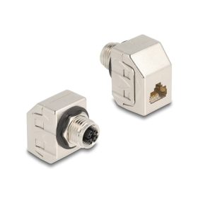   Delock M12 adapter X-kódú 8 tűs anya - RJ45 anya Cat.6A STP fém (60685)