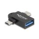Delock Adapter USB 10 Gbps 2 az 1-ben A-típusú USB anya - USB Type-C  apa + Mikro-B USB apa OTG