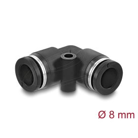   Delock Pneumatikus csatlakozó 8 mm, rögzítőfurattal, 90 -os hajlított kialakítás
