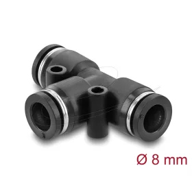   Delock Pneumatikus csatlakozó 8 mm, két rögzítőfurattal, T-alakú