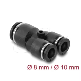   Delock Pneumatikus csatlakozó 2 x 8 mm   1 x 10 mm, rögzítőfurattal, Y-alakú
