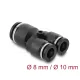 Delock Pneumatikus csatlakozó 2 x 8 mm   1 x 10 mm, rögzítőfurattal, Y-alakú