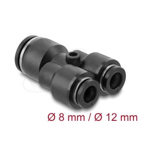   Delock Pneumatikus csatlakozó 2 x 8 mm   1 x 12 mm, rögzítőfurattal, Y-alakú