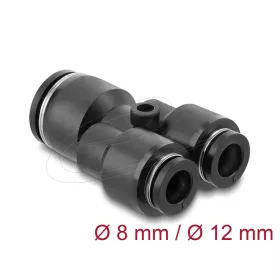   Delock Pneumatikus csatlakozó 2 x 8 mm   1 x 12 mm, rögzítőfurattal, Y-alakú