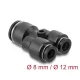 Delock Pneumatikus csatlakozó 2 x 8 mm   1 x 12 mm, rögzítőfurattal, Y-alakú