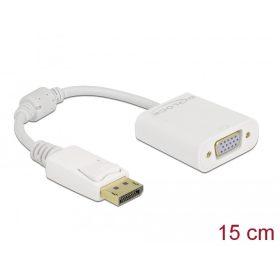   Delock Adapter DisplayPort 1.2-dugós csatlakozó-VGA-csatlakozóhüvely passzív fehér (61007)