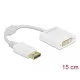 Delock Adapter DisplayPort 1.1-dugós csatlakozó-DVI-csatlakozóhüvely passzív fehér