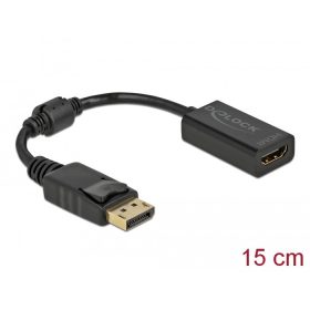   Delock Adapter DisplayPort 1.1-dugós csatlakozó -HDMI-csatlakozóhüvely passzív fekete