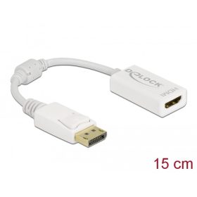   Delock Adapter DisplayPort 1.1-dugós csatlakozó-HDMI-csatlakozóhüvely passzív fehér
