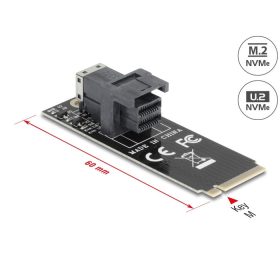   Delock Adapter, M.2 aljzat M nyílással > SFF-8643 NVMe 2260