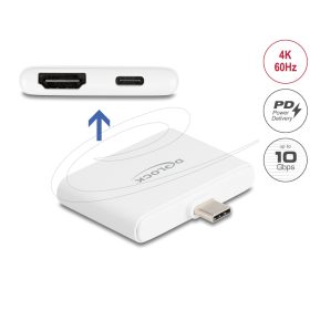   Delock USB Type-C  adapter HDMI 4K 60 Hz, USB Type-C  adatátvitel és PD 94 W támogatással