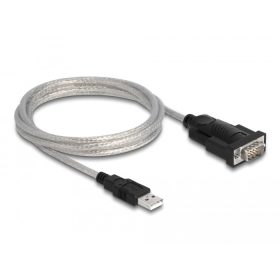   Delock Adapter A-típusú USB 2.0 - 1 x soros RS-232 D-Sub 9 + Adapter D-Sub 25 (61314)