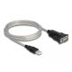 Delock Adapter A-típusú USB 2.0 - 1 x soros RS-232 D-Sub 9 + Adapter D-Sub 25 (61314)