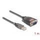 Delock USB 2.0 Type-A - 1 x Serial RS-232 D-Sub 9 pin apa adapter 1m (61400)
