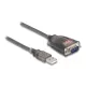 Delock Adapter A-típusú USB 2.0 - 1 x soros RS-232 D-Sub 9 tűs apa anyacsavarokkal, 3 db. LED-del 0,2 m (61412)