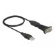 Delock Adapter A-típusú USB 2.0 - 1 x soros RS-232 D-Sub 9 tűs apa anyacsavarokkal (61506)