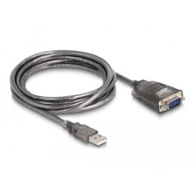   Delock Adapter A-típusú USB 2.0 - 1 x soros RS-232 D-Sub 9 tűs apa anyacsavarokkal, 3 db. LED-del 3 m (61548)