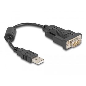   Delock USB-A- 1 x soros RS-232 D-Sub 9 tűs apa ferrit maggal 0,25 m adapter (61549)