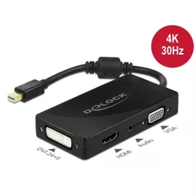   Delock Mini DisplayPort 1.2 adapter - VGA / HDMI / DVI / audio anya 4K passzív fekete (62073)