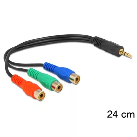   Delock kábel 3 x RCA anya > Sztereó dugó 3,5 mm 4 tűs (62499)