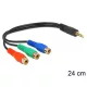 Delock kábel 3 x RCA anya > Sztereó dugó 3,5 mm 4 tűs (62499)