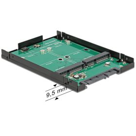   Delock 22 pol. SATA > 2db mSATA 2.5"-s átalakító, RAID funkcióval (62594)