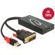Delock 62596 DVI-dugós csatlakozó > Displayport adapter, fekete