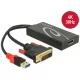 Delock 62596 DVI-dugós csatlakozó > Displayport adapter, fekete
