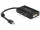 DeLock 62623 mini DisplayPort apa -> DisplayPort / HDMI / DVI adapter fekete