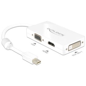   DeLock 62630 mini DisplayPort apa -> VGA / HDMI / DVI adapter fehér