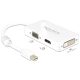 DeLock 62630 mini DisplayPort apa -> VGA / HDMI / DVI adapter fehér