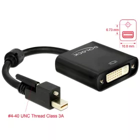   Delock Adapter mini Displayport 1.2-dugós csatlakozó csavarral > DVI-csatlakozóhüvely 4K aktív feket (62639)