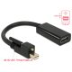 Delock Adapter mini Displayport 1.2-dugós csatlakozó csavarral > HDMI-csatlakozóhüvely 4K aktív feke (62640)