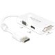 DeLock 62655 DisplayPort apa -> VGA / HDMI / DVI adapter fehér