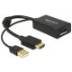 Delock 62667 HDMI-A - Displayport 1.2 adapter, audió funkcióval, fekete