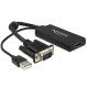 Delock 62668 VGA - HDMI adapter, audió funkcióval, fekete