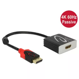   Delock Adapter Displayport 1.2-dugós csatlakozó > HDMI-csatlakozóhüvely 4K 60 Hz passzív fekete