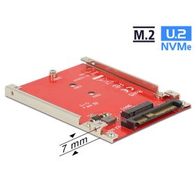   Delock 2.5  átalakító U.2 SFF-8639 > M.2 NVMe M aljzat - 7 mm (62725)