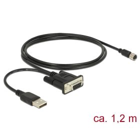   Navilock GNSS csatlakozókábel M8 6 tűs női soros kábel Vízálló > DB9 női RS-232 Navilock