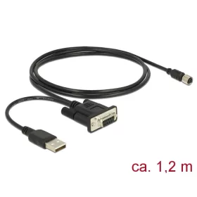   Navilock GNSS csatlakozókábel M8 6 tűs női soros kábel Vízálló > DB9 női RS-232 Navilock