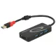 Delock Külso, USB 3.1-es, 1. generációs elosztó, USB A-típusú > 3 x USB A-típusú + két nyílással ren