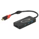 Delock külső, USB 3.1-es, 1. generációs hub, USB Type-C > 3 x USB A-típusú + két nyílással (62900)