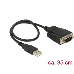   Delock USB 2.0 A-típusú > 1 x soros RS-232 DB9 apa kábel 45cm  (62958)