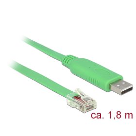   Delock USB 2.0 A-típusú apa > 1 x soros RS-232 RJ45 apa 1,8 m (62960)