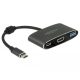 Delock 62991 Adapter USB Type-C apa > HDMI anya (DP Alt mód) 4K 30 Hz + USB A-típusú + USB Type-C PD