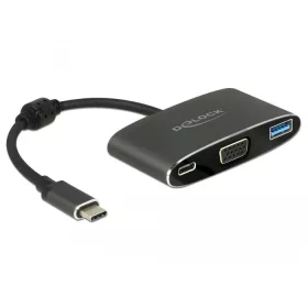   Delock Adapter USB Type-C  apa > VGA anya (DP Alt mód) + USB A-típusú + USB Type-C  PD