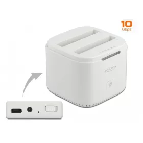   Delock USB Type-C  3.2 Dokkoló állomás 2 x 2.5  SATA HDD / SSD-hez klón funkcióval
