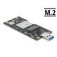 Delock USB 3.0 átalakító, A-típusú csatlakozóval - M.2 B kulcs, SIM-nyílással (63166)