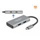 Delock Külső USB 3.2 Gen 2 USB Type-C  hub 2 A-típusú és 2 USB Type-C  csatlakozó felülettel